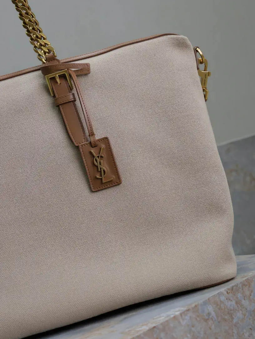 YSL 791304 Laurent Travel Bag Beige canvas Beige