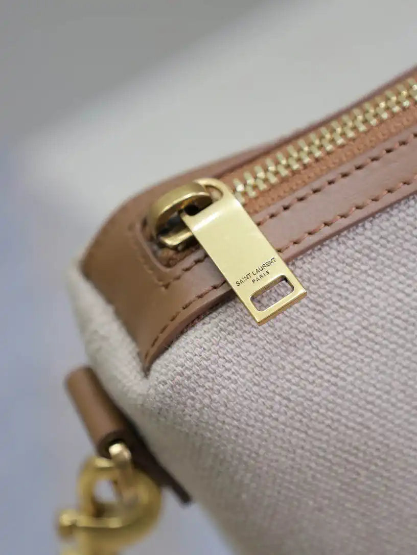 YSL 791304 Laurent Travel Bag Beige canvas Beige