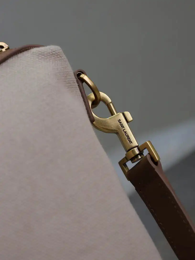 YSL 791304 Laurent Travel Bag Beige canvas Beige