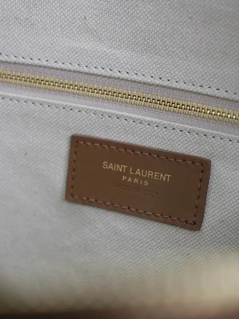 YSL 791304 Laurent Travel Bag Beige canvas Beige