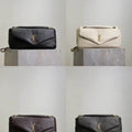YSL 800916 CALYPSO medium in grained lambskin Black