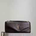 YSL 800916 CALYPSO medium in grained lambskin Dark Brown