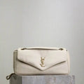 YSL 800916 CALYPSO medium in grained lambskin White