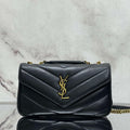 YSL 801437 Loulou small in matelass¨¦ lambskin Black - Default Title - View 1