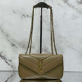 YSL 801437 Loulou small in matelass¨¦ lambskin Camel Yellow - Default Title - View 1
