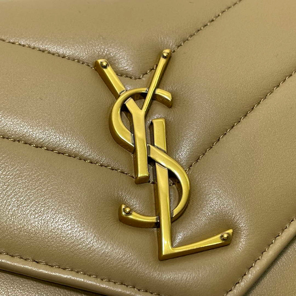YSL 801437 Loulou small in matelass¨¦ lambskin Camel Yellow
