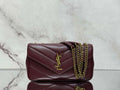 YSL 801437 Loulou small in matelass¨¦ lambskin Wine Red