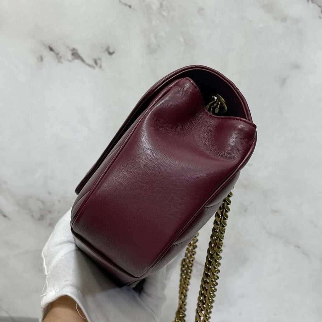 YSL 801437 Loulou small in matelass¨¦ lambskin Wine Red