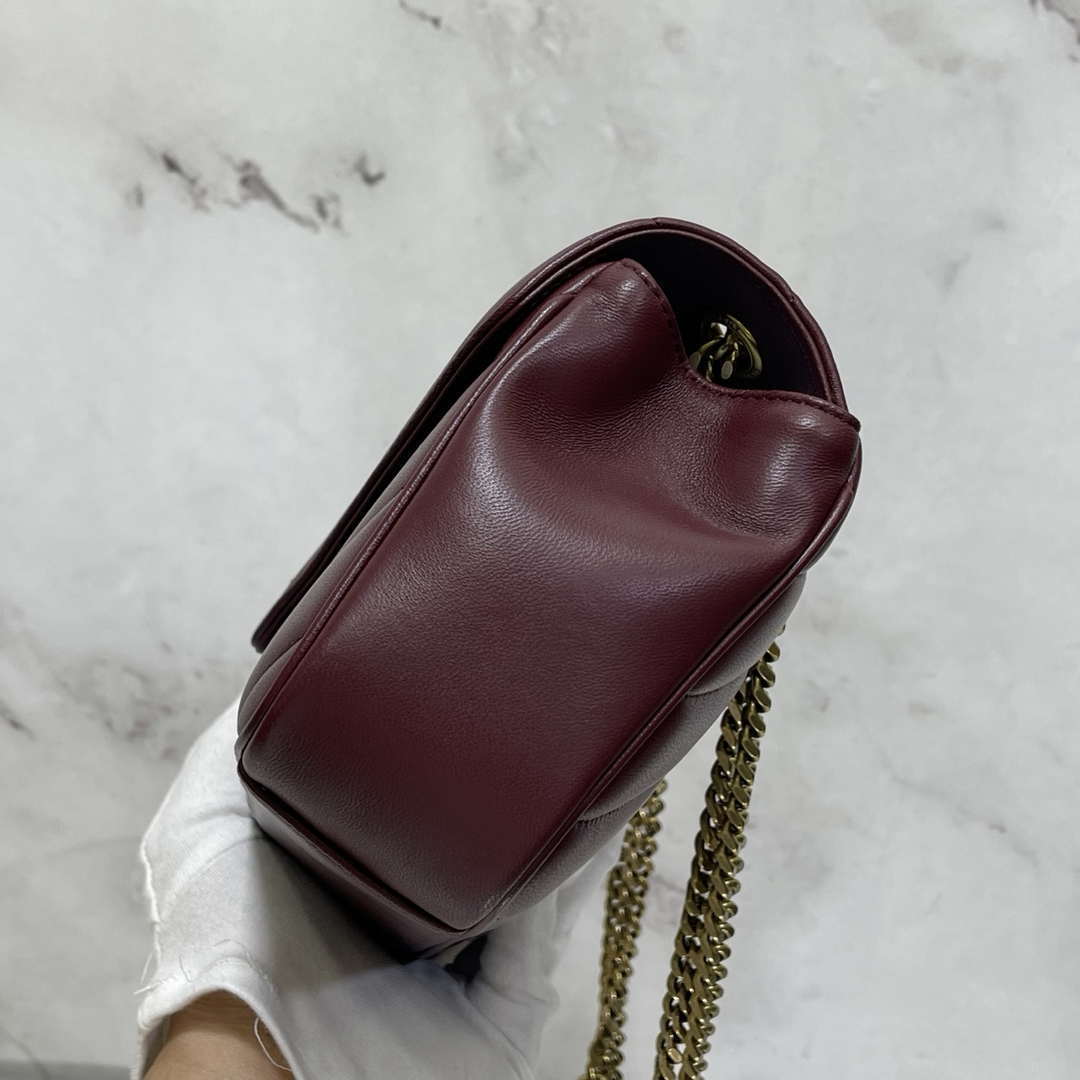 YSL 801437 Loulou small in matelass¨¦ lambskin Wine Red