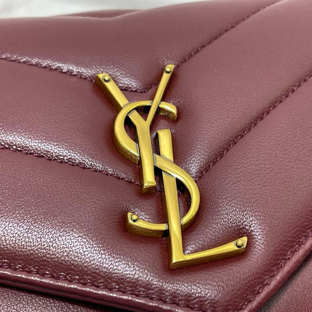 YSL 801437 Loulou small in matelass¨¦ lambskin Wine Red
