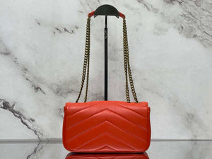 YSL 801437 Loulou small in matelass¨¦ lambskin Red - Default Title - View 2