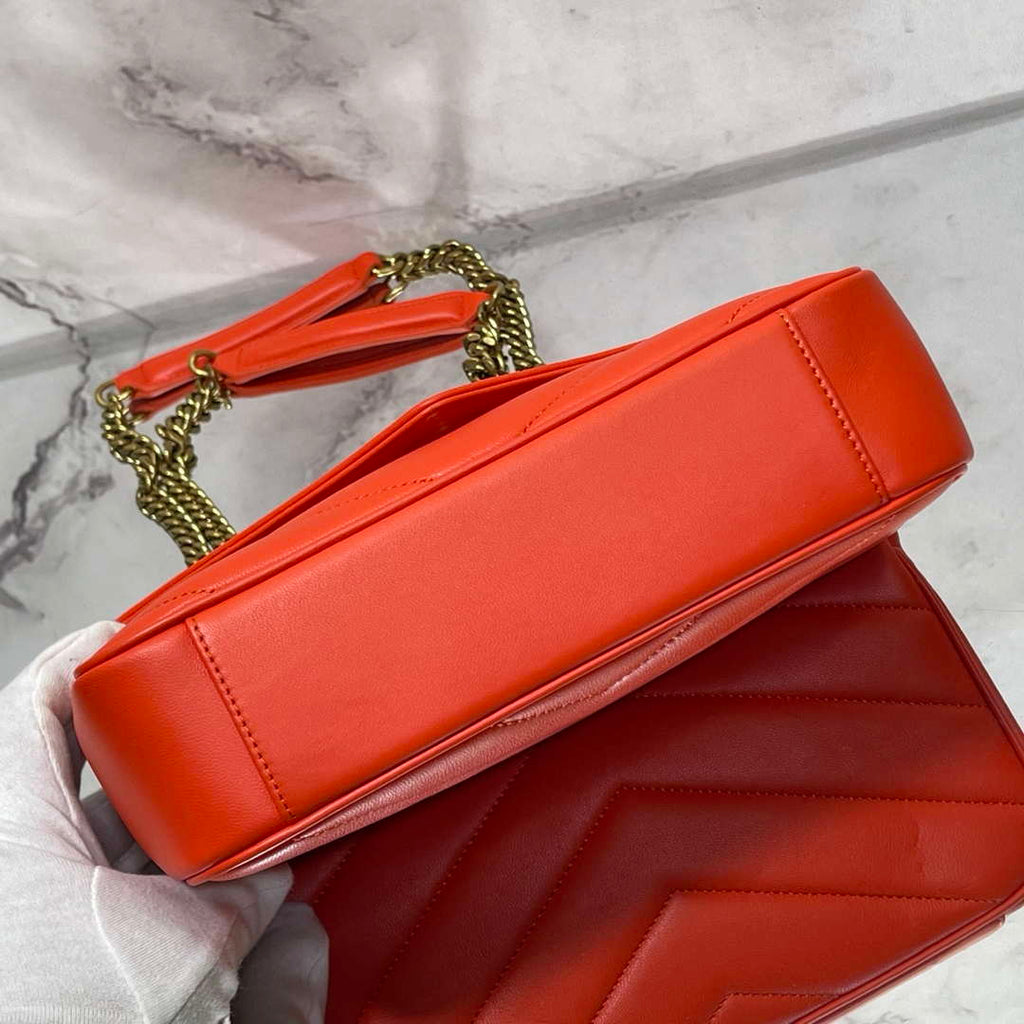 YSL 801437 Loulou small in matelass¨¦ lambskin Red