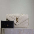 YSL 801437 Loulou small in matelass¨¦ lambskin White - Default Title - View 1
