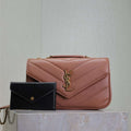 YSL 801437 Loulou small in matelass¨¦ lambskin Pink - Default Title - View 1