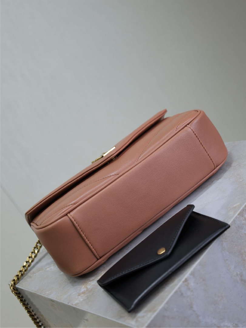 YSL 801437 Loulou small in matelass¨¦ lambskin Pink