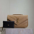 YSL 801437 Loulou small in matelass¨¦ lambskin Apricot - Default Title - View 1