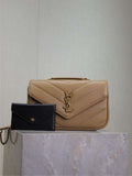YSL 801437 Loulou small in matelass¨¦ lambskin Apricot