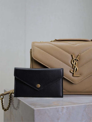 YSL 801437 Loulou small in matelass¨¦ lambskin Apricot - Default Title - View 3