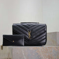 YSL 803541 Loulou large in matelass¨¦ lambskin Black - Default Title - View 1