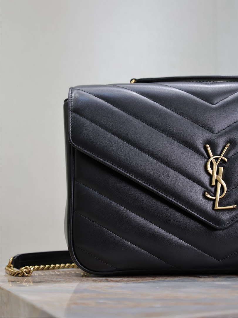 YSL 803541 Loulou large in matelass¨¦ lambskin Black