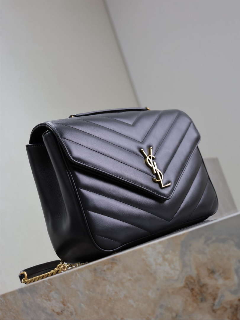 YSL 803541 Loulou large in matelass¨¦ lambskin Black