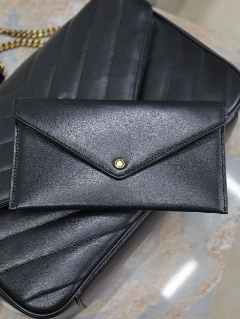 YSL 803541 Loulou large in matelass¨¦ lambskin Black