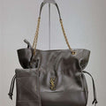 YSL 809824 JAMIE 4.3 Large SHOPPING in lambskin Dark Green - Default Title - View 1