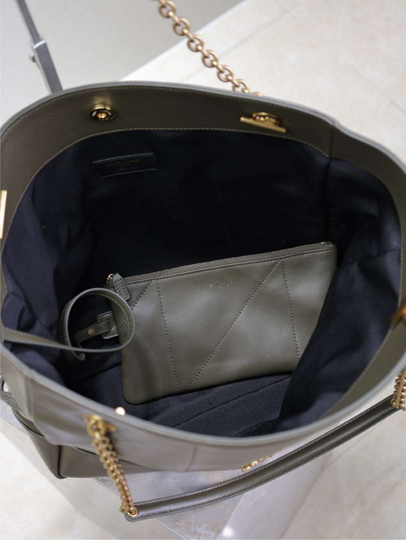 YSL 809824 JAMIE 4.3 Large SHOPPING in lambskin Dark Green