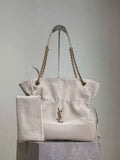 YSL 809824 JAMIE 4.3 SHOPPING in lambskin White