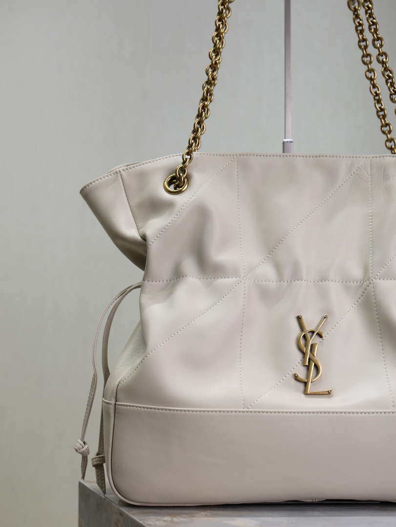YSL 809824 JAMIE 4.3 SHOPPING in lambskin White