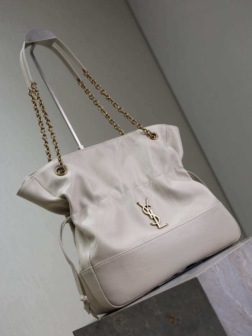 YSL 809824 JAMIE 4.3 SHOPPING in lambskin White