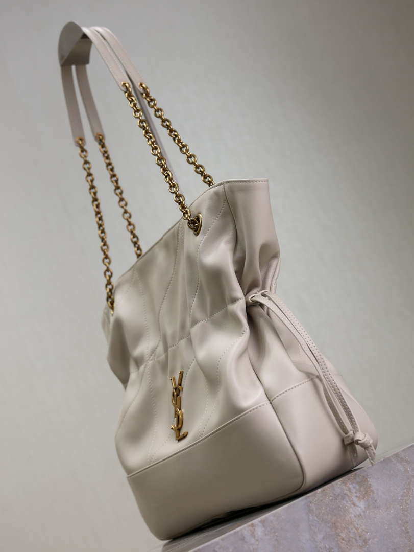 YSL 809824 JAMIE 4.3 SHOPPING in lambskin White