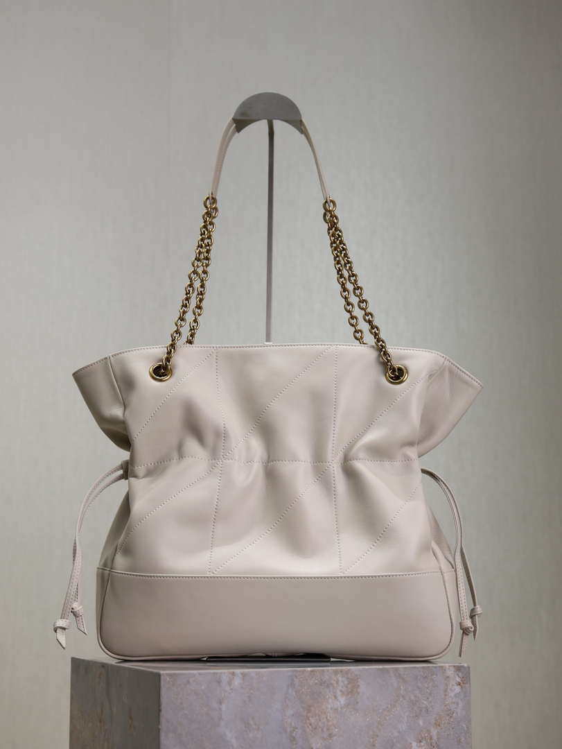 YSL 809824 JAMIE 4.3 SHOPPING in lambskin White