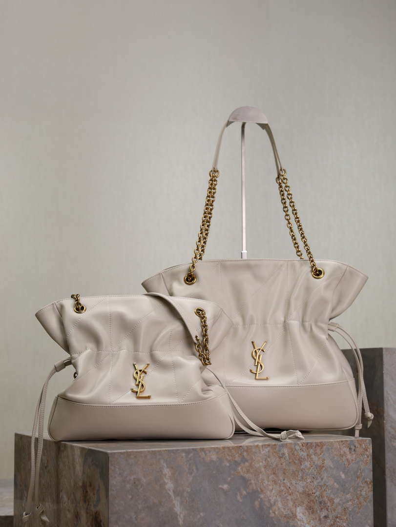 YSL 809824 JAMIE 4.3 SHOPPING in lambskin White