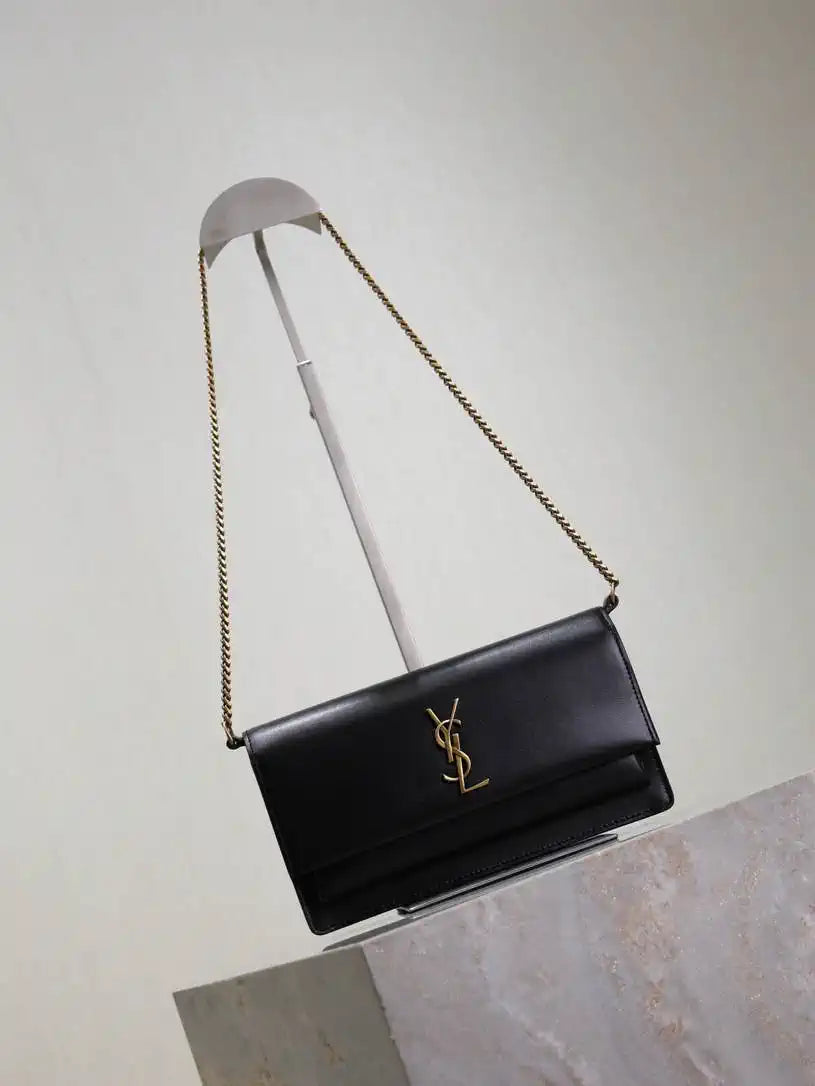 YSL 810997 SUNSET clutch in BOX saint laurent Black