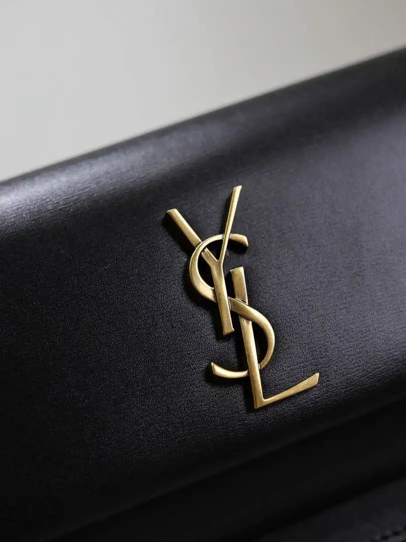 YSL 810997 SUNSET clutch in BOX saint laurent Black