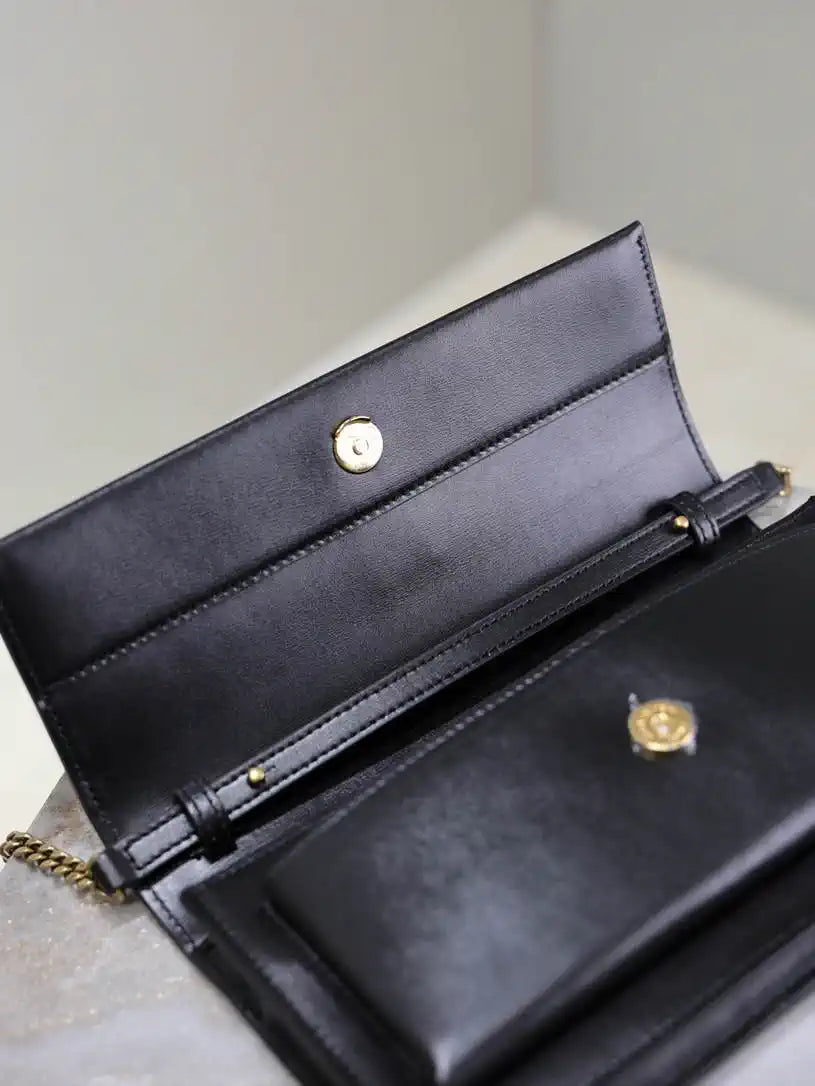 YSL 810997 SUNSET clutch in BOX saint laurent Black