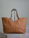 YSL 817602AAEB31000 Y Tote in leather Calfskin Brown