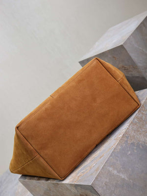 YSL 817602AAEB31000 Y Tote in suede leather DARK CARAMEL - Default Title - View 9