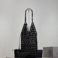 YSL 821911 supple bucket in wood beads Black