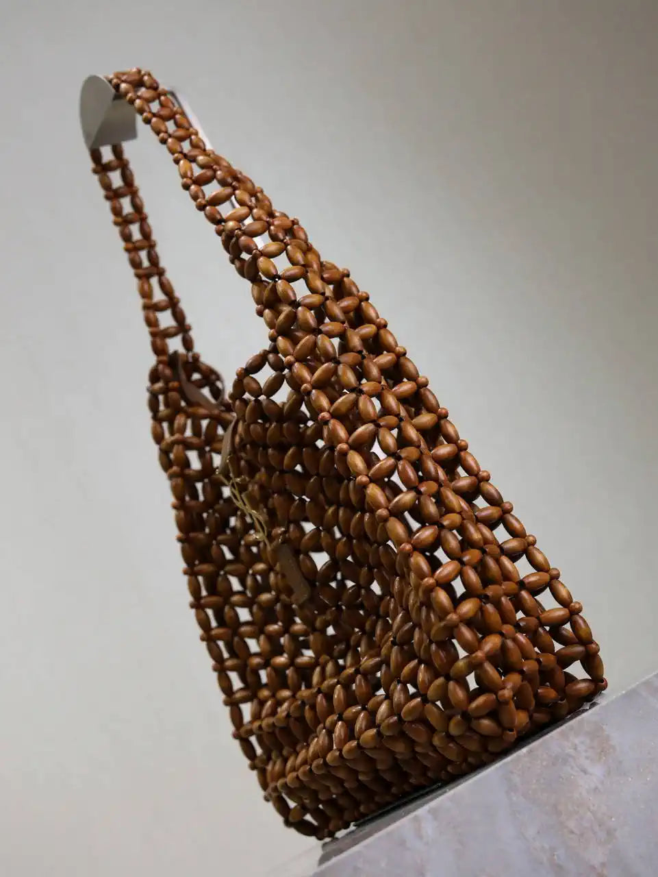 YSL 823807 LE 5 ¨¤ 7 large in wood beads LIGHT WOOD