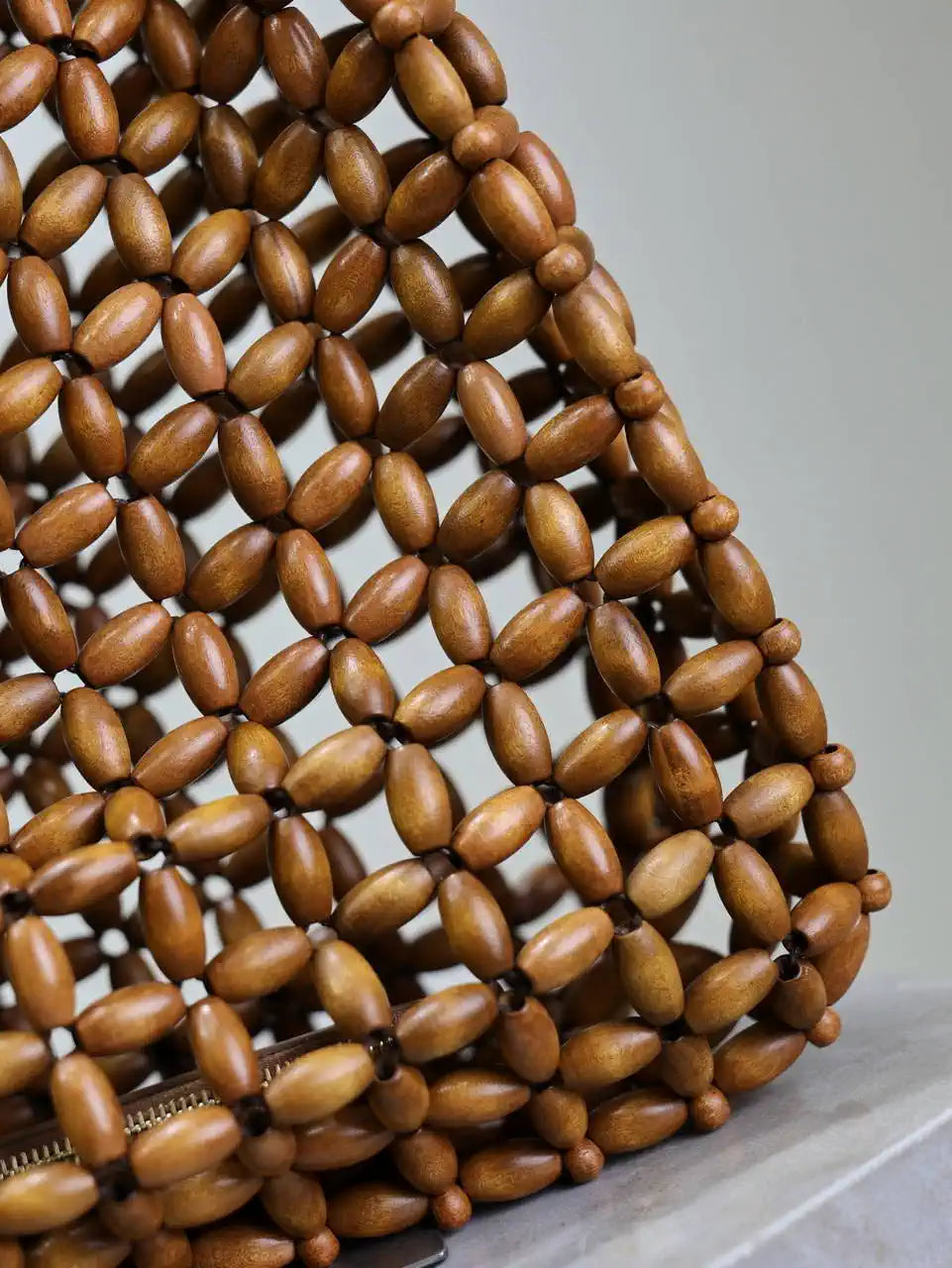 YSL 823807 LE 5 ¨¤ 7 large in wood beads LIGHT WOOD
