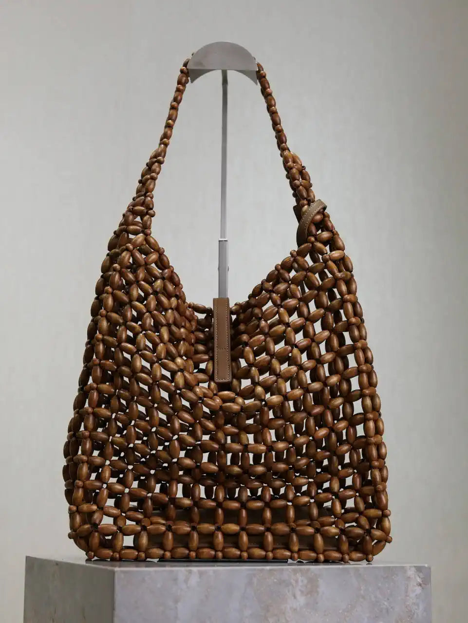 YSL 823807 LE 5 ¨¤ 7 large in wood beads LIGHT WOOD