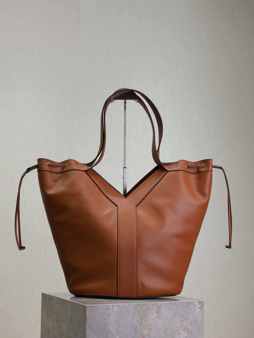 YSL 833160AAE146359 Y large Hobo in leather Brown - Default Title - View 1
