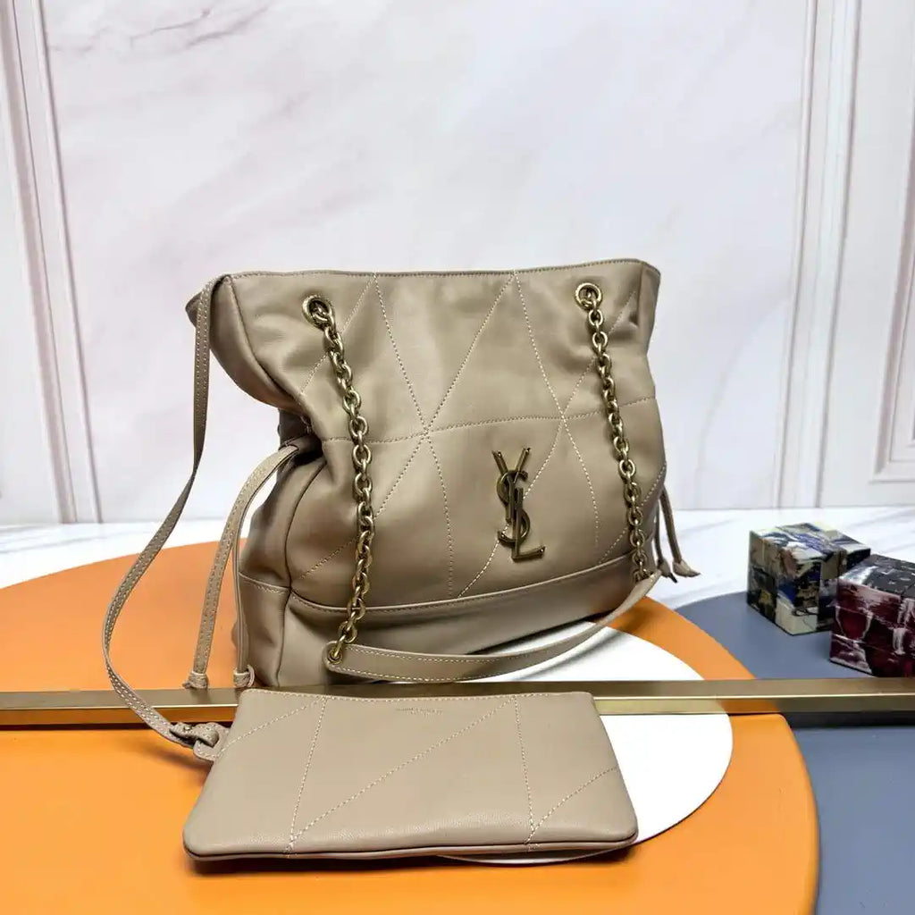 YSL 833948 JAMIE 4.3 Small SHOPPING in Lambskin Apricot