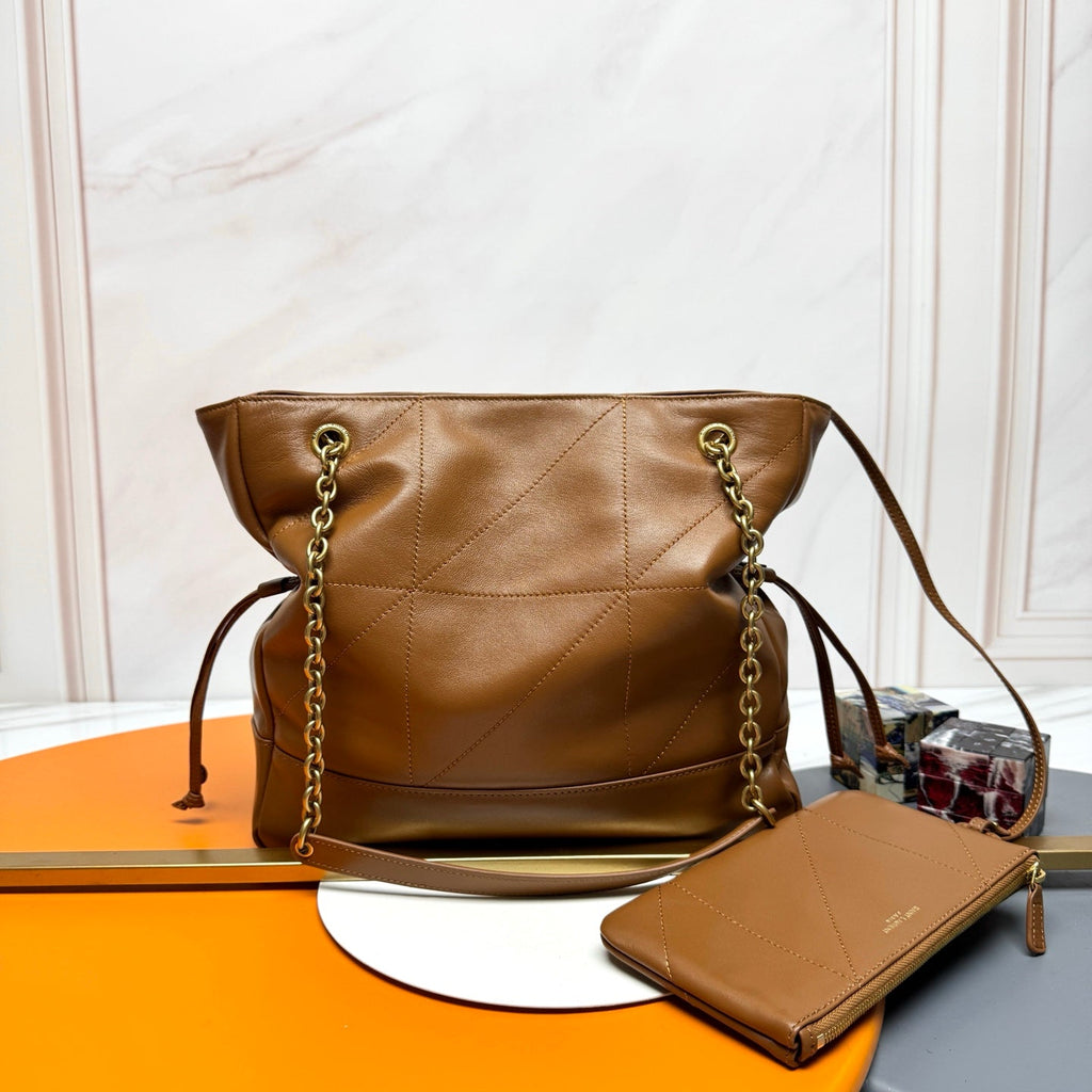 YSL 833948 JAMIE 4.3 Small SHOPPING in Lambskin Brown