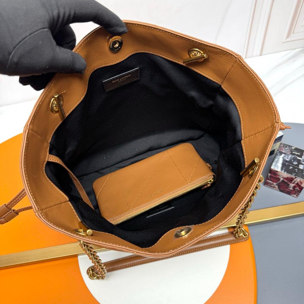 YSL 833948 JAMIE 4.3 Small SHOPPING in Lambskin Brown