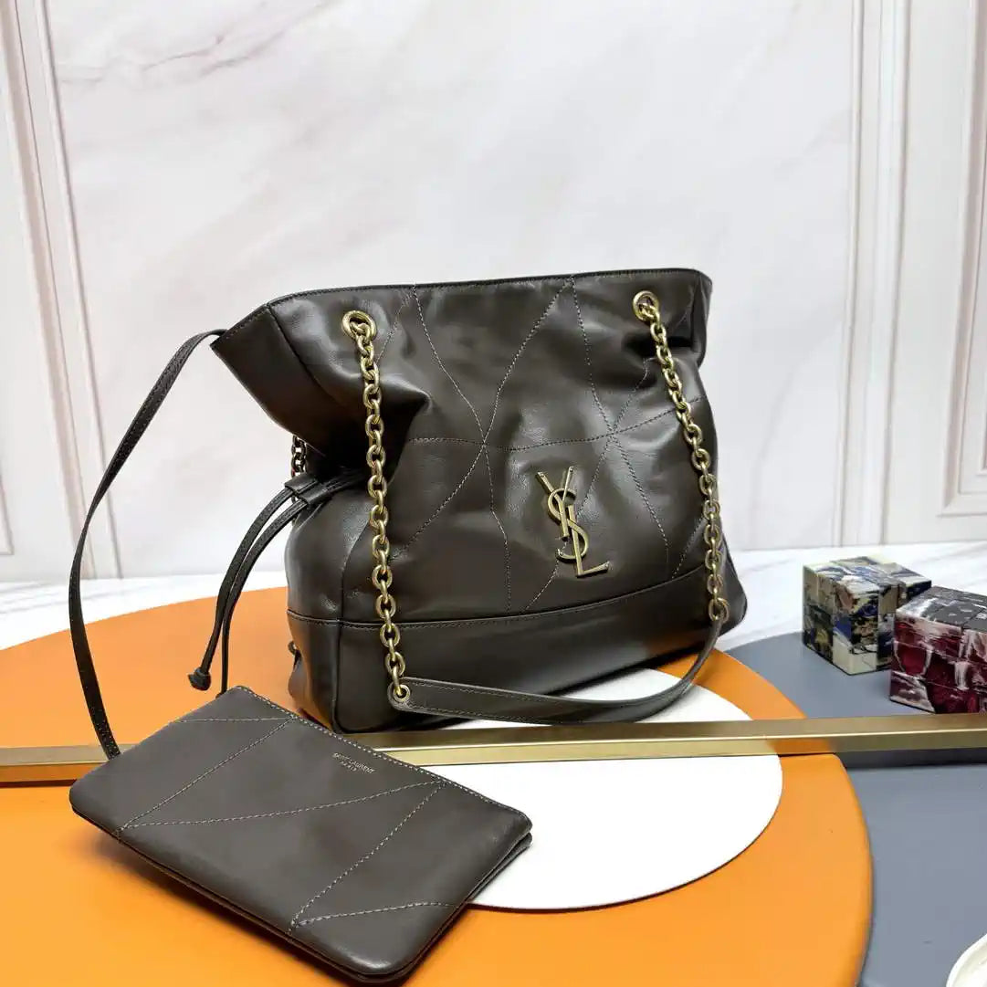 YSL 833948 JAMIE 4.3 Small SHOPPING in Lambskin Dark Green