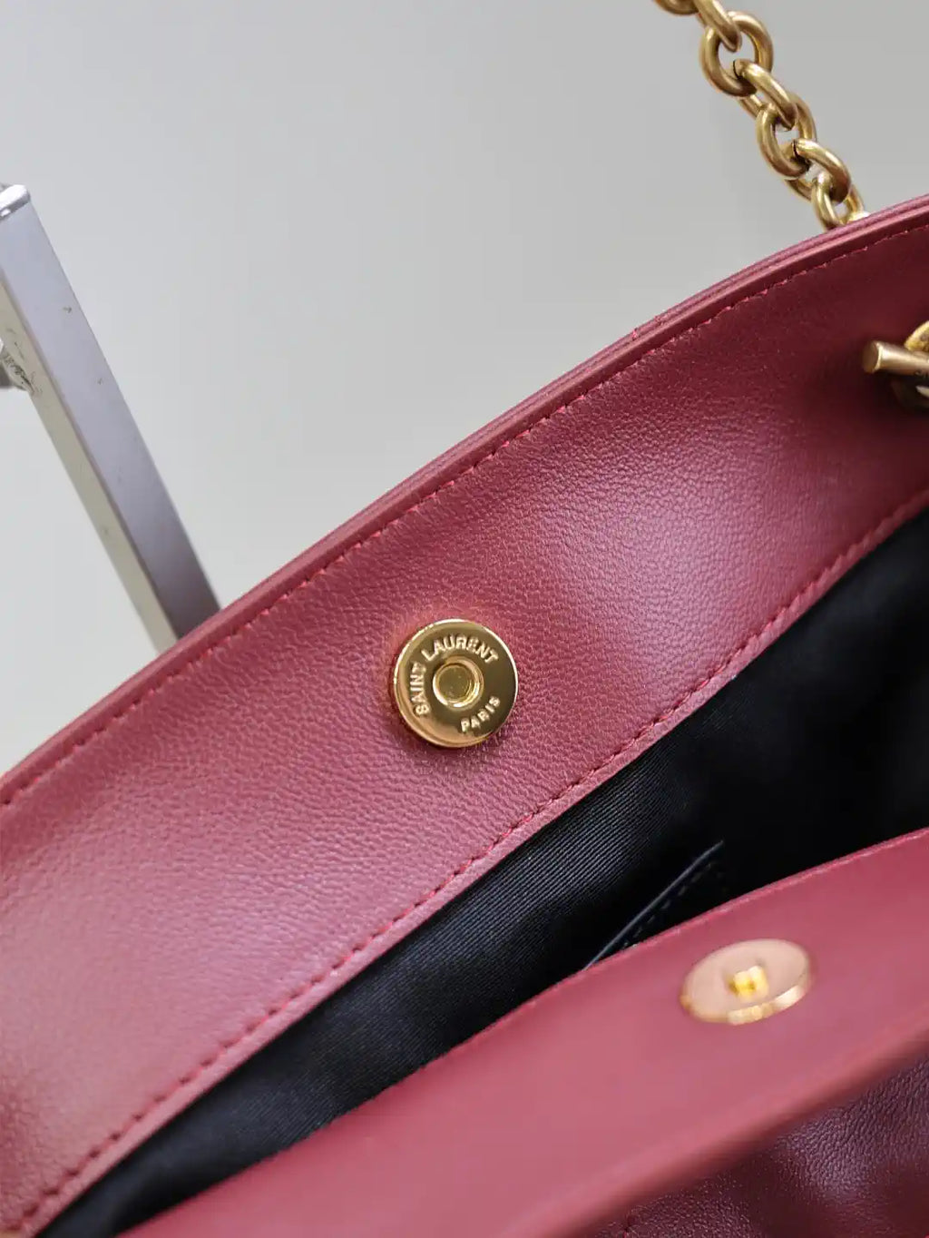 YSL 833948 JAMIE 4.3 Small SHOPPING in Lambskin Red
