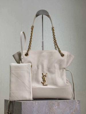 YSL 833948 JAMIE 4.3 Small SHOPPING in lambskin White - Default Title - View 1
